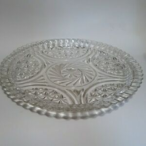 Serving Plate Platter 12" Anchor Hocking Clear Stars & Bars Vintage